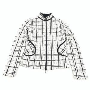 Cartise Lightweight Full Zip Over Jacket Size Small Womens Black White Checkered